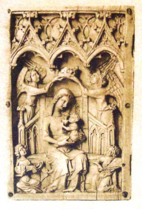 Wing, left (fragment of a diptych), 1 register, 2 arches across (frise d'arcatures; plaquette) (front)