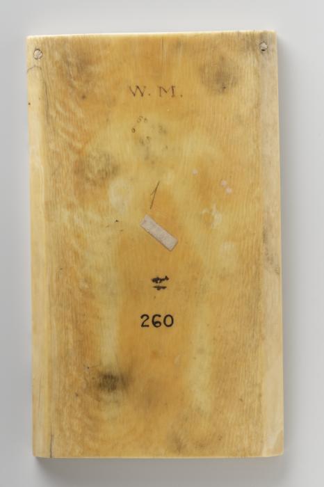 Wing, left (fragment of a diptych), 1 register, 1 arch across (plaquette; colonnettes) (Back)