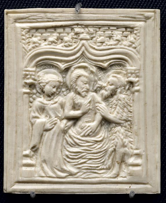 Panel (possibly fragment of a box), 1 register, 1 ogee arch across (plaquette) (Front)