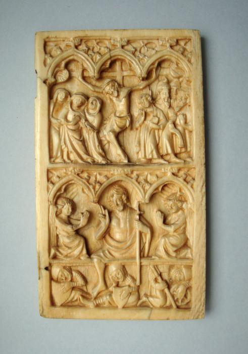Wing, right (fragment of a diptych), 2 registers, 3 arches across (frise d'arcatures) (Front)