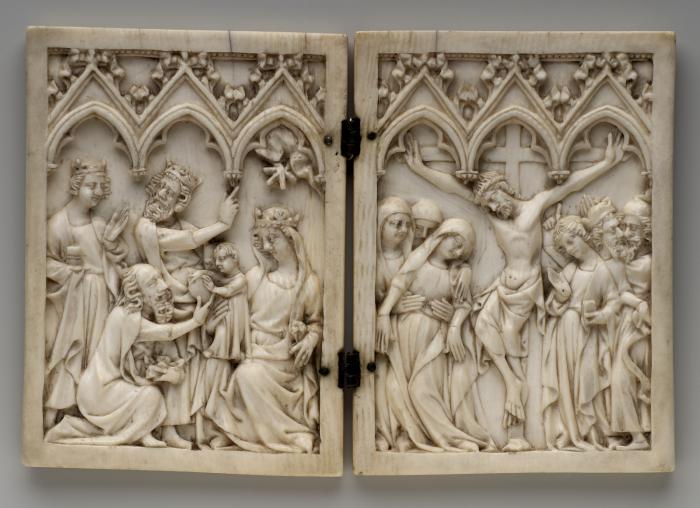 Diptych, 1 register, 3 arches across (plaquette; frise d'arcatures) (Front)