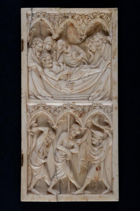 Wing, right (fragment of a diptych), 2 registers, 3 arches across (plaquette; frise d'arcatures) (Front)