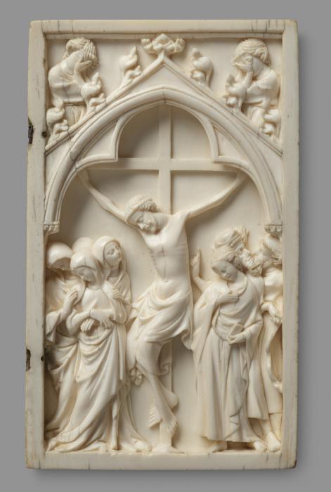 Wing, right (fragment of a diptych), 1 register, 1 arch across (plaquette) (Front)