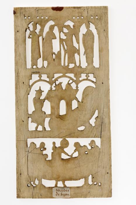 Openwork panel, 3 registers, bands of rosettes (plaque ajourée; décor de roses) (Back)