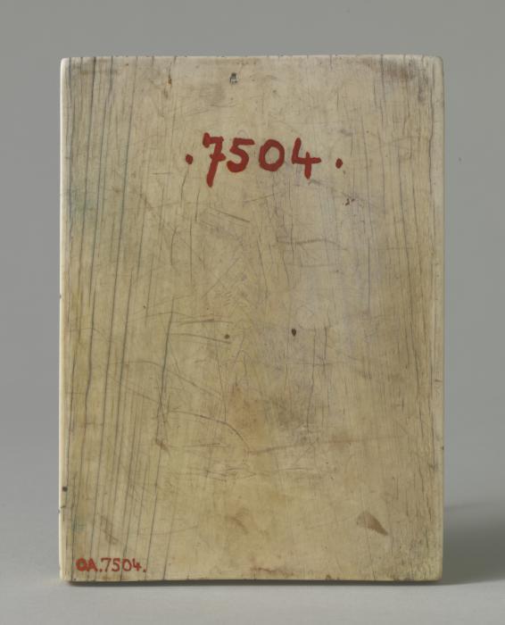 Wing, left (fragment of a diptych), 2 registers, band of rosettes (décor de roses) (Back)
