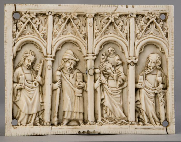 Panel (fragment of a casket), 1 register, 4 arches across (frise d'arcatures; coffret) (Front)