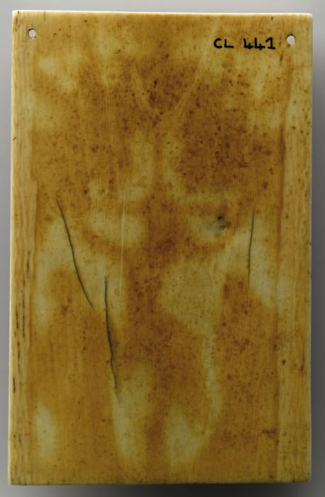 Wing, right (fragment of a diptych), 1 register, 1 arch across (plaquette; colonnettes) (Back)