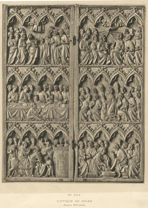 Diptych, 3 registers, 4 arches across (frise d'arcatures) (Front)