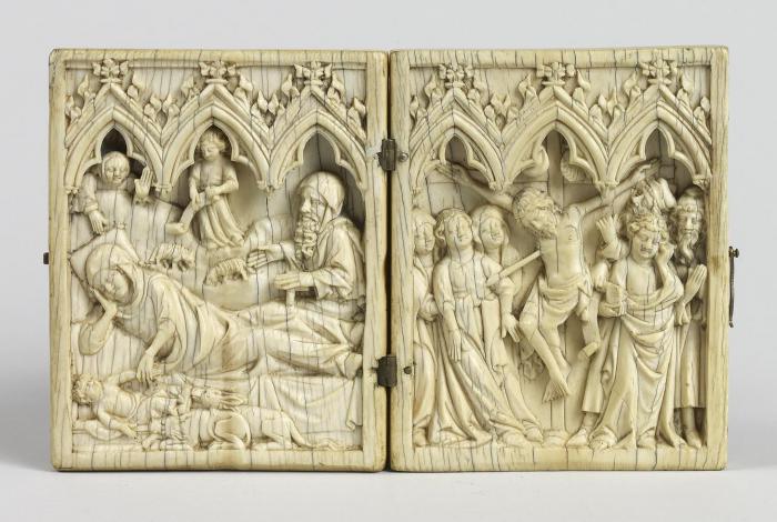 Diptych, 1 register, 3 arches across (Front)