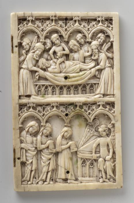 Wing, right (fragment of a diptych), 2 registers, 4 arches across (frise d'arcatures) (Front)