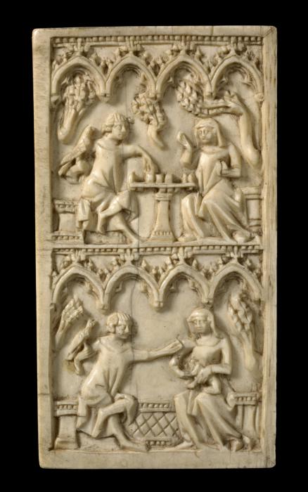 Writing tablets, 2 registers, 4 arches across (frise d'arcatures; tablettes à écrire) (Front)