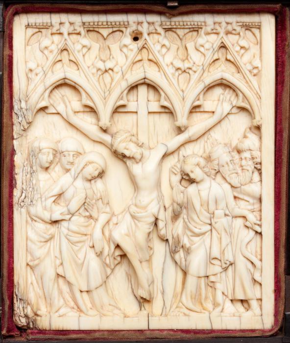 Panel (possibly a pax), 1 register, 3 arches across (frise d'arcatures; plaquette; baiser de paix) (Front)