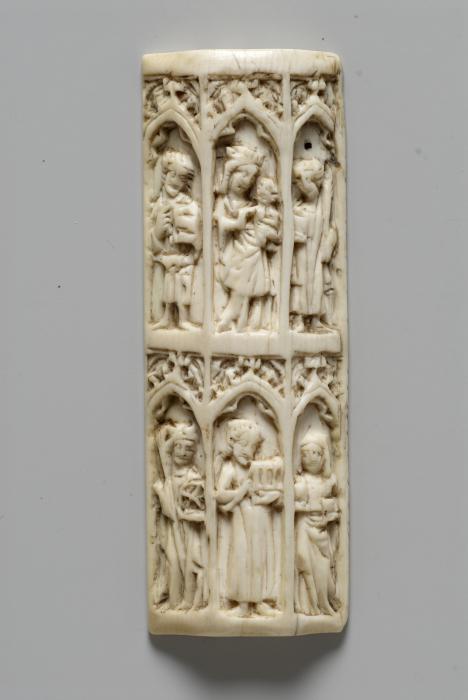 Writing tablet or lid of a weights and scale box, 2 registers, 3 arches across (frise d'arcatures; tablette à écrire) (Front)