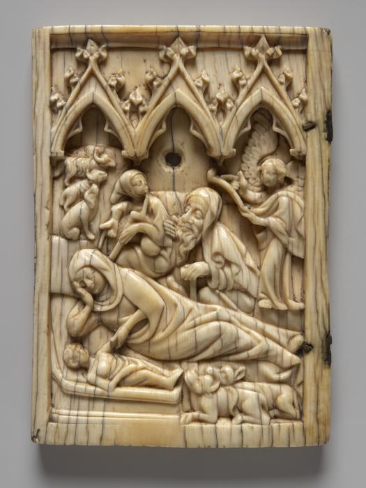 Wing, left (fragment of a diptych), 1 register, 3 arches across (plaquette; frise d'arcatures) (Front)