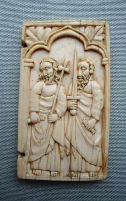 Wing, right (fragment of a diptych), 1 register, 1 arch across (plaquette) (Front)