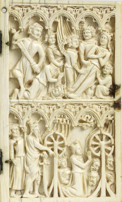 Diptych, 2 registers, 3 full and 2 half arches across (frise d'arcatures) (Wing, right)