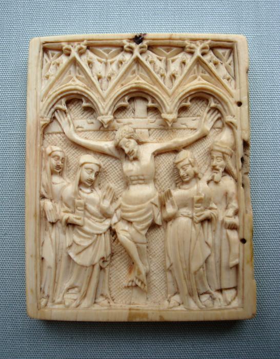 Wing, left (fragment of a diptych), 1 register, 3 arches across (plaquette, frise d'arcatures) (Front)