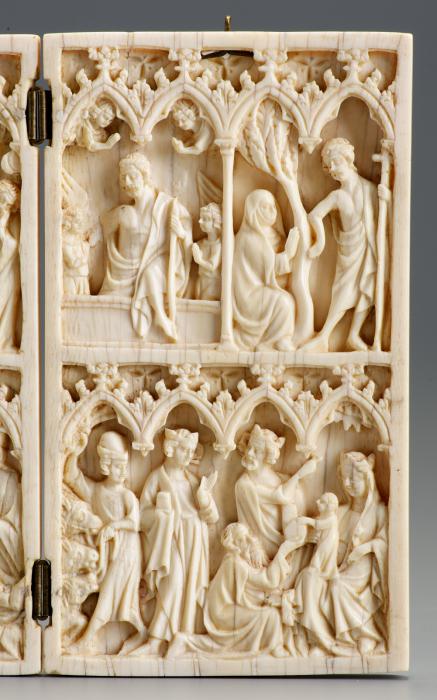 Diptych, 2 registers, 4 arches across (frise d'arcatures; colonnettes) (Wing, right)