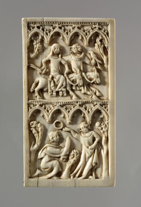 Writing tablets, 2 registers, 4 arches across (frise d'arcatures; tablettes à écrire) (Front)