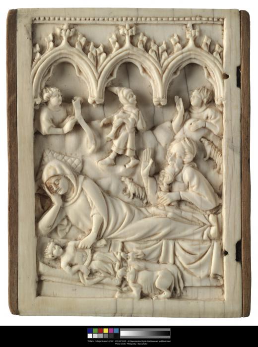 Wing, left (fragment of a diptych), 1 register, 3 arches across (frise d'arcatures; plaquette) (Front)