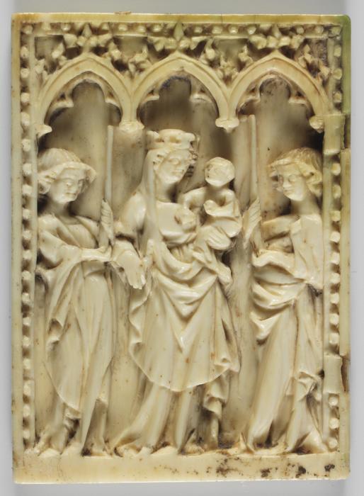 Wing, left (fragment of a diptych), 1 register, 3 arches across (frise d'arcatures; plaquette) (Front)