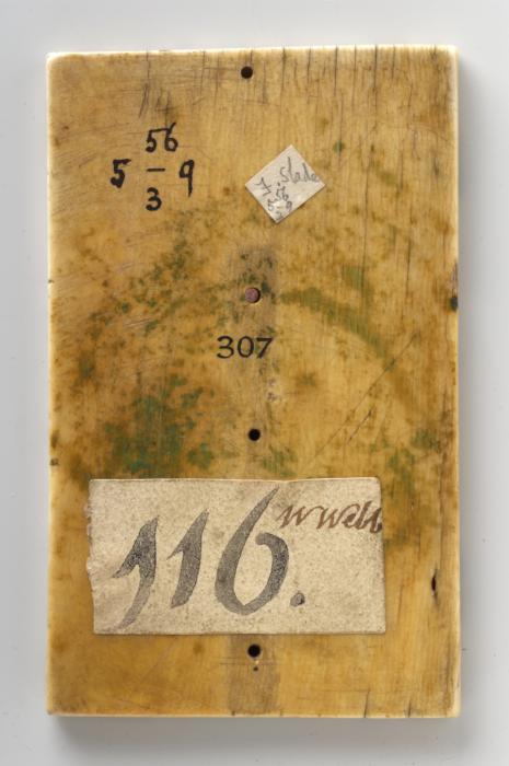 Wing, right (fragment of a diptych), 2 registers, 4 arches across (frise d'arcatures) (Back)