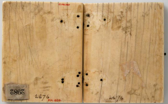 Diptych, 1 register, 3 arches across (frise d'arcatures; plaquettes) (Back)