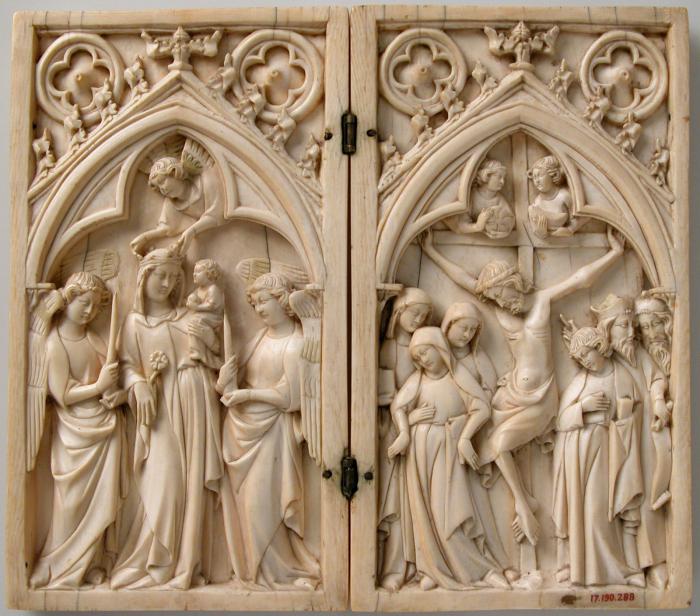 Diptych, 1 register, 1 arch across (plaquettes) (Front)