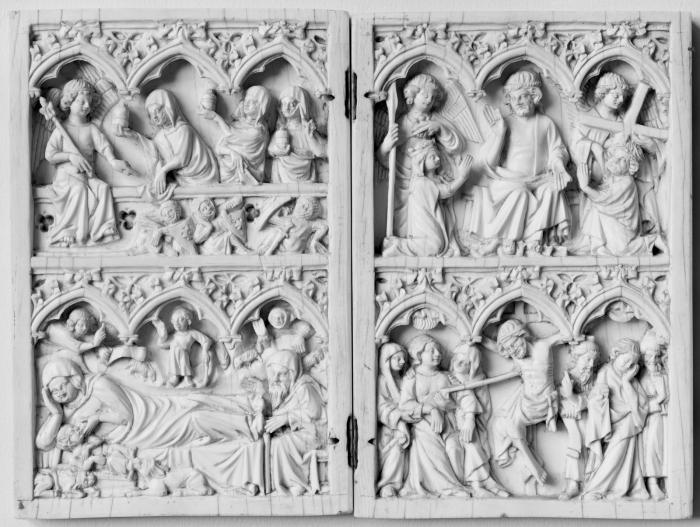 Diptych, 2 registers, 3 arches across (frise d'arcatures) (Front)