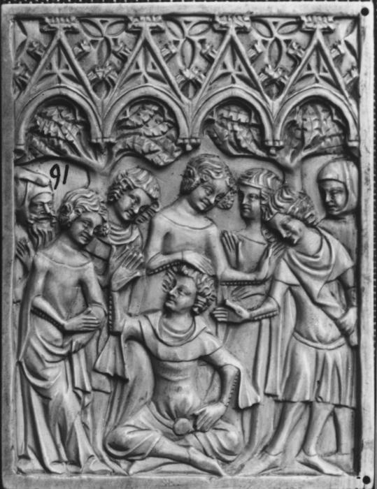 Writing tablets, 1 register, 4 arches across (tablettes à écrire; frise d'arcatures; plaquettes) (Front)