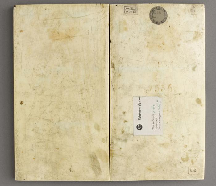 Diptych, 3 registers, bands of rosettes (décor de roses) (Back)