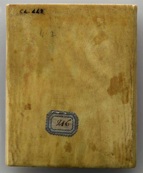 Wing, left (fragment of a diptych), 2 registers, 4 arches across (frise d'arcatures) (Back)