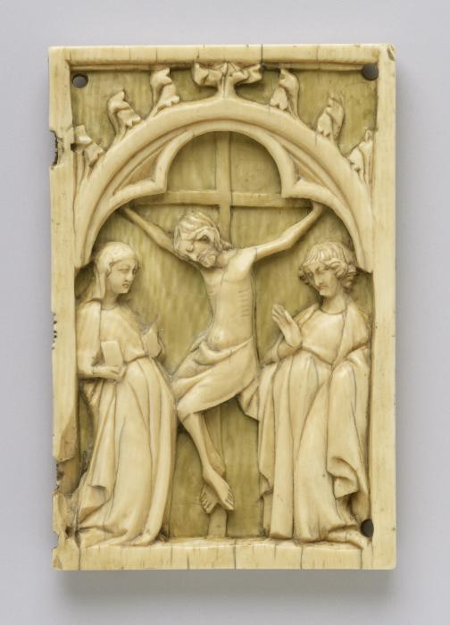 Wing, right (fragment of a diptych), 1 register, 1 arch across (plaquette) (Front)