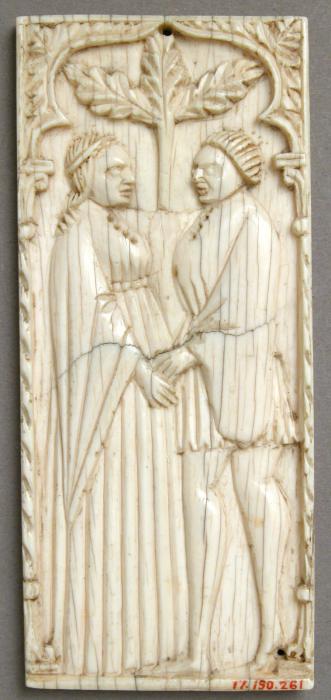 Panel (part of a casket), 1 register, 1 ogee arch across (plaquette; coffret) (Front)