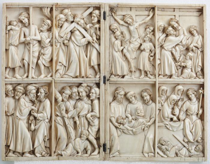 Diptych, 2 registers, 2 compartments across (Front)