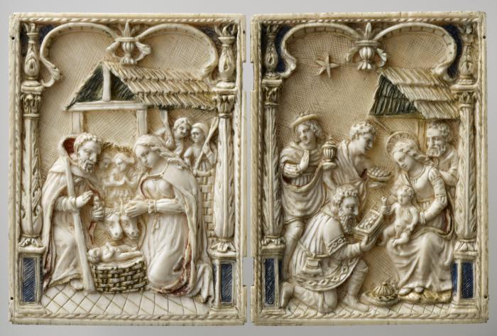 Diptych, 1 register, 1 arch across (plaquette) (Front)