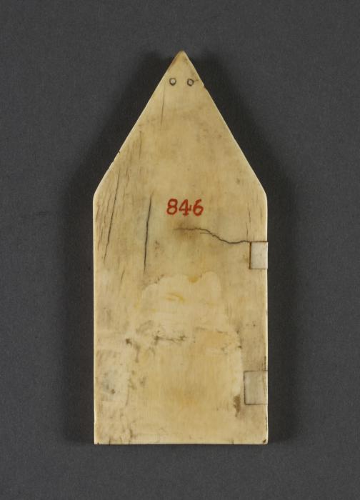Gabled centre panel (fragment of a triptych), 1 register, 1 arch across (Back)