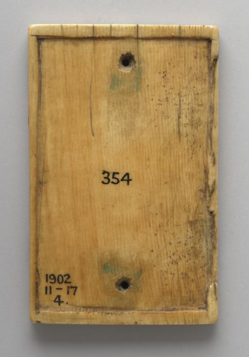 Writing tablet (tablettes à écrire), 1 register, 3 arches across (frise d'arcatures; colonnettes; plaquette) (Back)