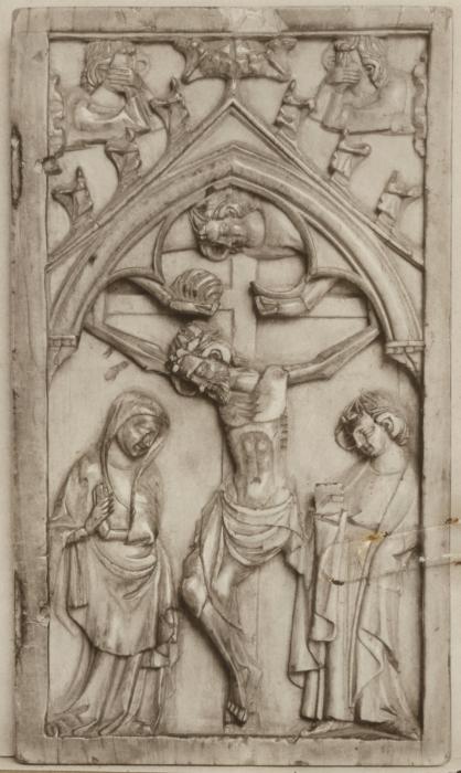 Wing, right (fragment of a diptych), 1 register, 1 arch across (plaquettes) (Front)