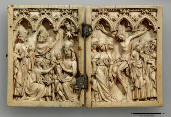 Diptych, 1 register, 3 arches across (plaquettes; frise d'arcatures) (Front)
