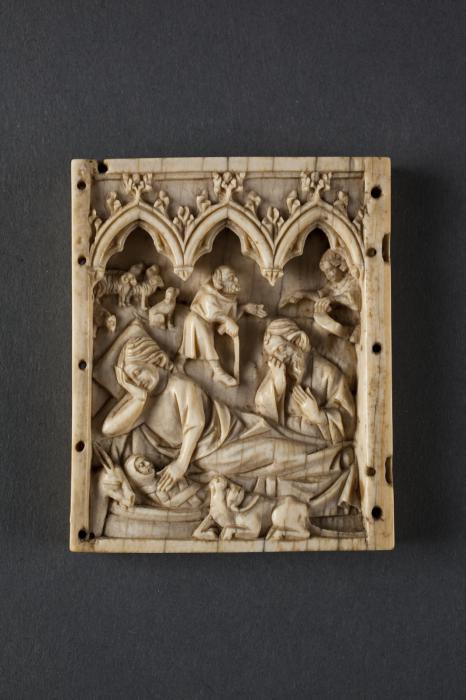 Wing, left (fragment of a diptych), 1 register, 3 arches across (frise d'arcatures; plaquettes) (Front)