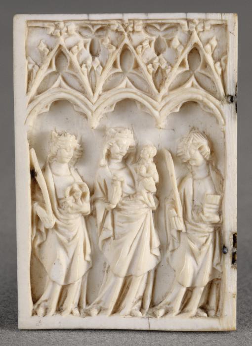 Wing, left (fragment of a diptych), 1 register, 3 arches across (frise d'arcatures; plaquettes) (Front)