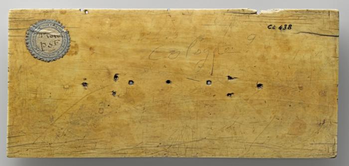 Panel (fragment of a casket), 2 registers, 4 ogee arches across (coffret) (Back)