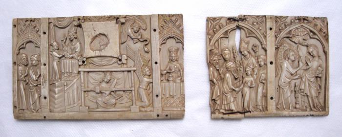 Panels (2)(fragments of a casket; front and end), with arches (coffret; frise d'arcatures) (Front)