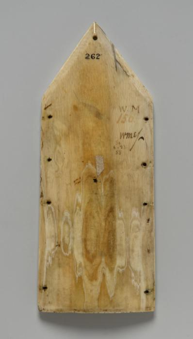 Gabled panel (fragment of a triptych), 2 registers, 1 arch across (Back)
