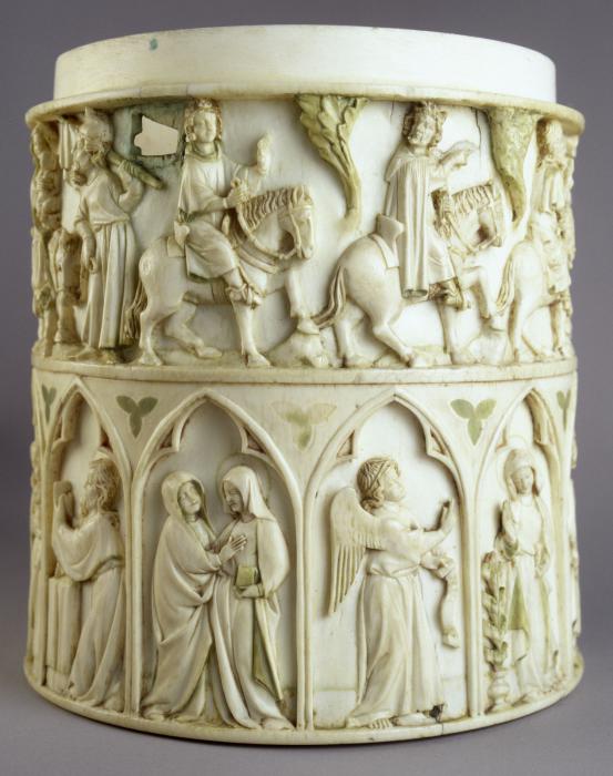 Pyxis, 2 registers, arches (pyxide; frise d'arcature; colonnettes)
