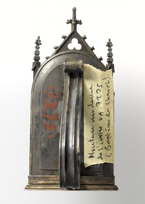 Rounded-top panel (fragment of a diptych), 1 register; reused as a pax (baiser de paix) (Back)