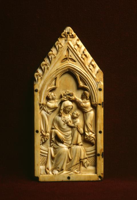 Gabled wing, left (fragment of a diptych), 1 register, 1 arch across (Front)