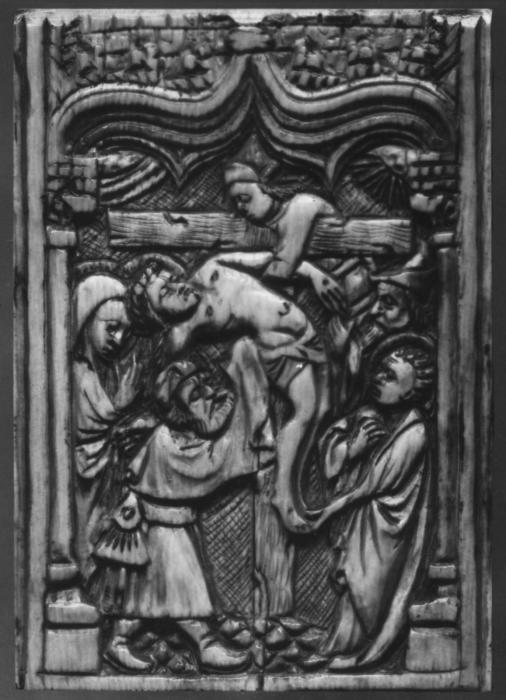 Panel, 1 register, 1 ogee arch across (plaquette; colonnettes) (Front)
