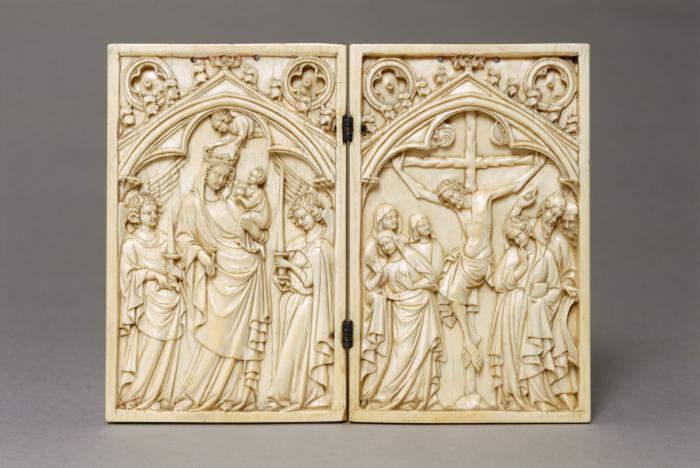 Diptych, 1 register, 1 arch across (plaquettes) (Front)